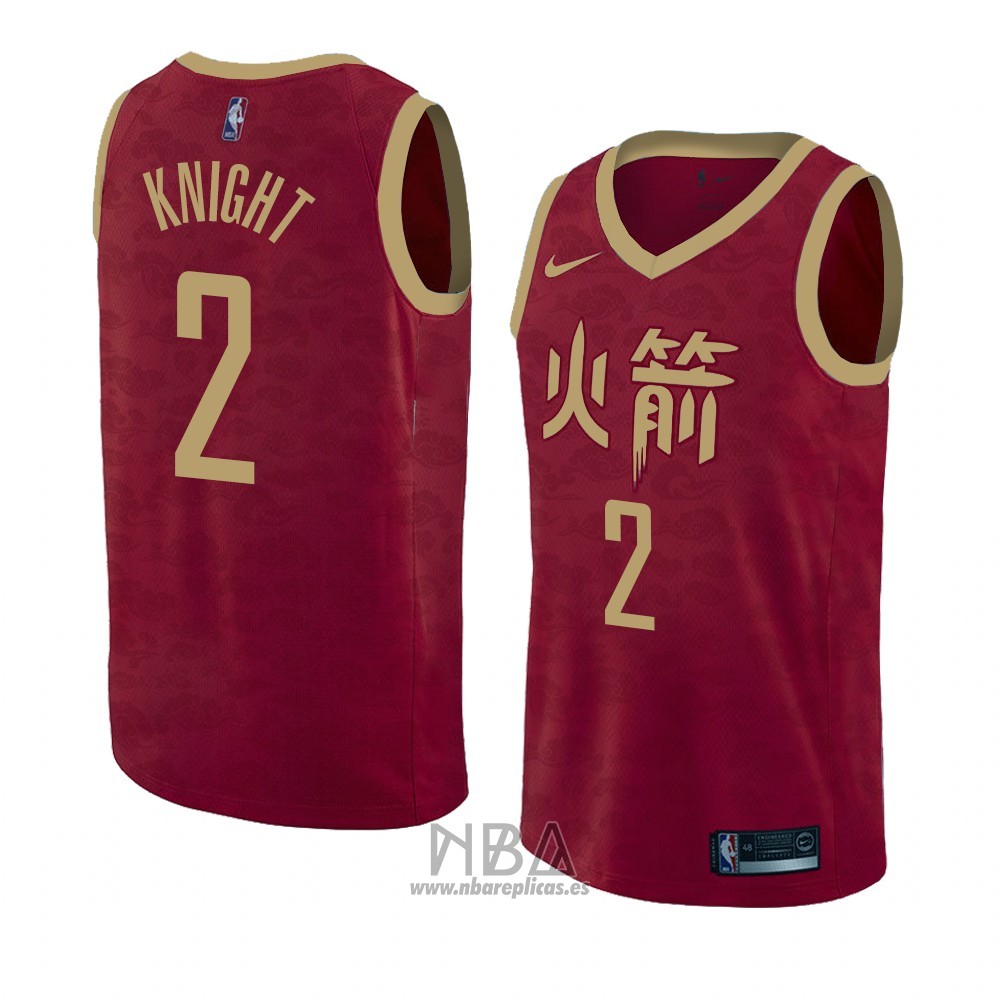 Camiseta Houston Rockets Brandon Knight NO 2 Ciudad 2018-19 Rojo
